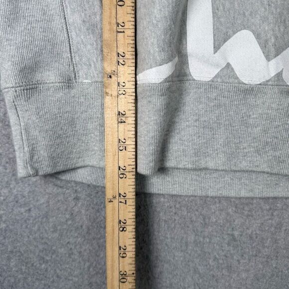 Champion Reverse Weave Mens Medium All Over Print Hoodie Sweatshirt Gray White - Picture 3 of 7